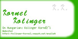 kornel kolinger business card